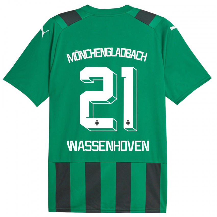 Dame Michelle Wassenhoven #21 Svart Grønn Bortetrøye Drakt Trøye 2023/24 Skjorter T-Skjorte