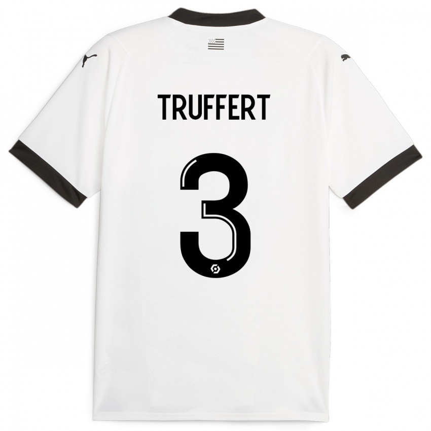 Dame Adrien Truffert #3 Hvit Bortetrøye Drakt Trøye 2023/24 Skjorter T-Skjorte