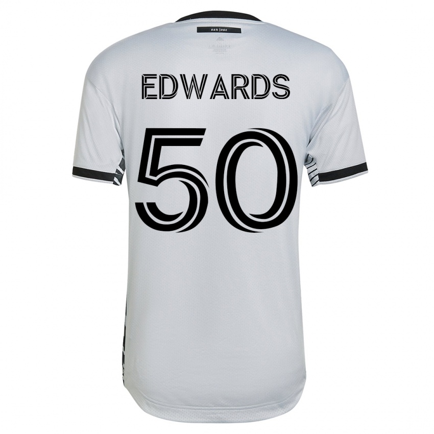 Dame Aaron Edwards #50 Hvit Bortetrøye Drakt Trøye 2023/24 Skjorter T-Skjorte
