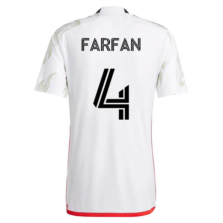 Dame Marco Farfán #4 Hvit Bortetrøye Drakt Trøye 2023/24 Skjorter T-Skjorte