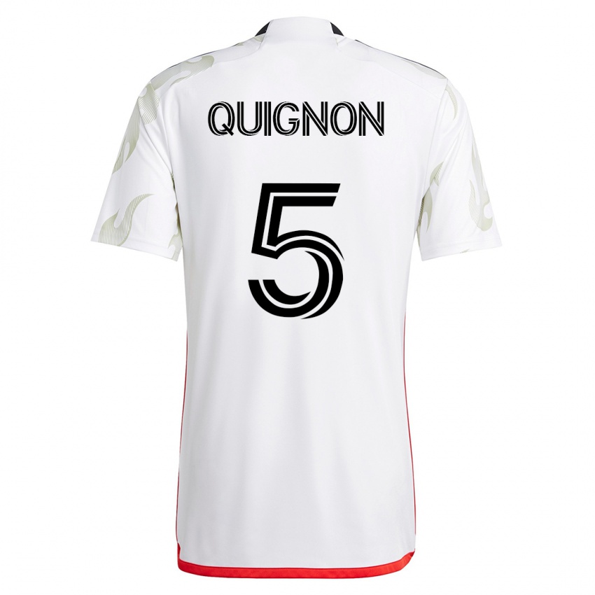 Dame Facundo Quignón #5 Hvit Bortetrøye Drakt Trøye 2023/24 Skjorter T-Skjorte