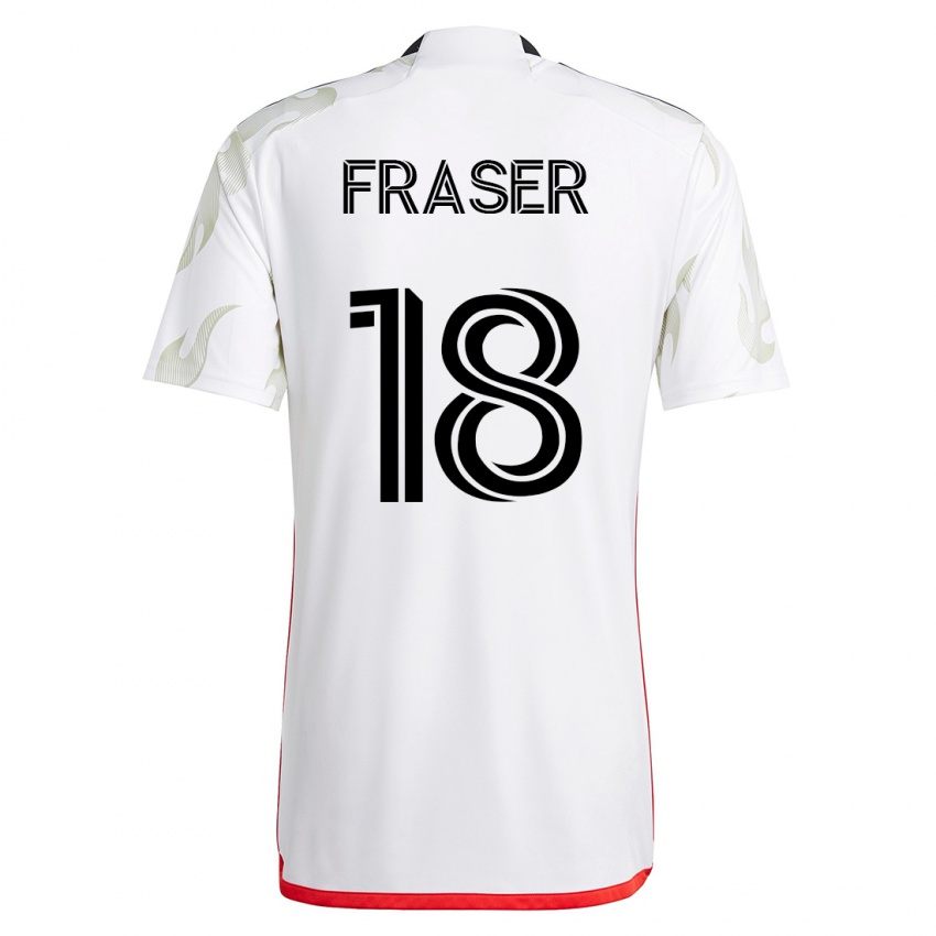 Dame Liam Fraser #18 Hvit Bortetrøye Drakt Trøye 2023/24 Skjorter T-Skjorte