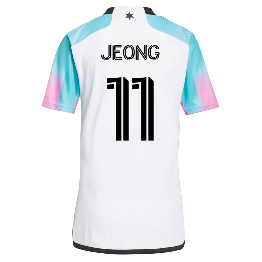 Dame Sang-Bin Jeong #11 Hvit Bortetrøye Drakt Trøye 2023/24 Skjorter T-Skjorte