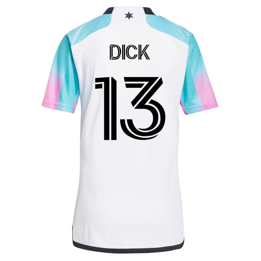 Dame Eric Dick #13 Hvit Bortetrøye Drakt Trøye 2023/24 Skjorter T-Skjorte