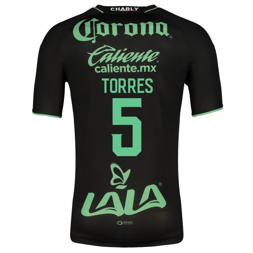 Dame Felix Torres #5 Svart Bortetrøye Drakt Trøye 2023/24 Skjorter T-Skjorte