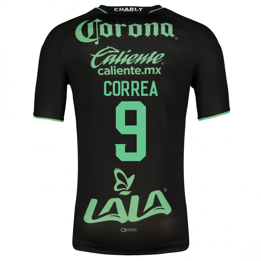 Dame Javier Correa #9 Svart Bortetrøye Drakt Trøye 2023/24 Skjorter T-Skjorte