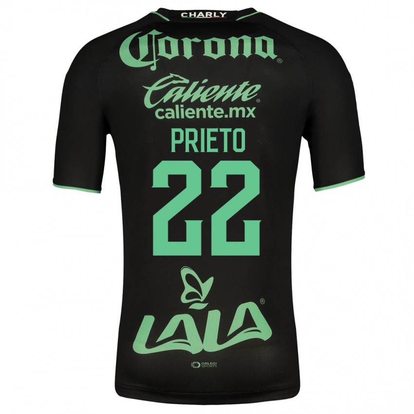 Dame Ronaldo Prieto #22 Svart Bortetrøye Drakt Trøye 2023/24 Skjorter T-Skjorte