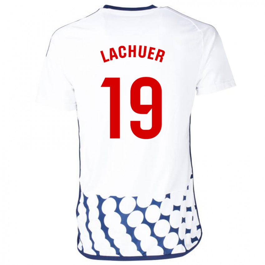 Dame Mathis Lachuer #19 Hvit Bortetrøye Drakt Trøye 2023/24 Skjorter T-Skjorte