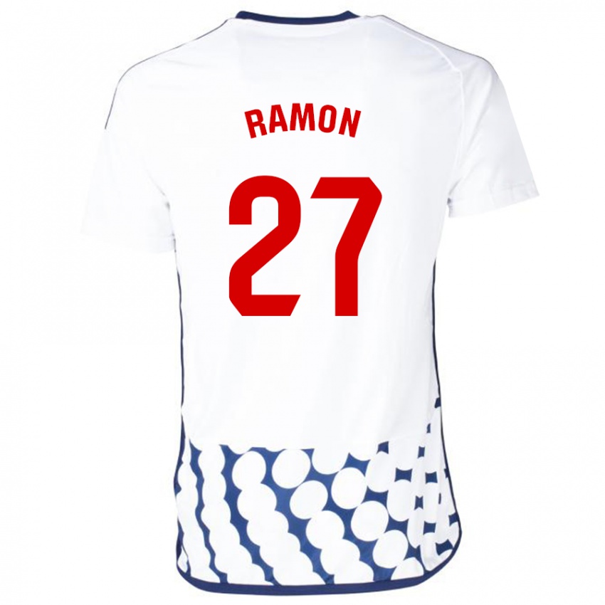 Dame Pablo Ramón #27 Hvit Bortetrøye Drakt Trøye 2023/24 Skjorter T-Skjorte