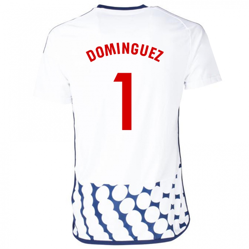 Dame Iago Domínguez #1 Hvit Bortetrøye Drakt Trøye 2023/24 Skjorter T-Skjorte