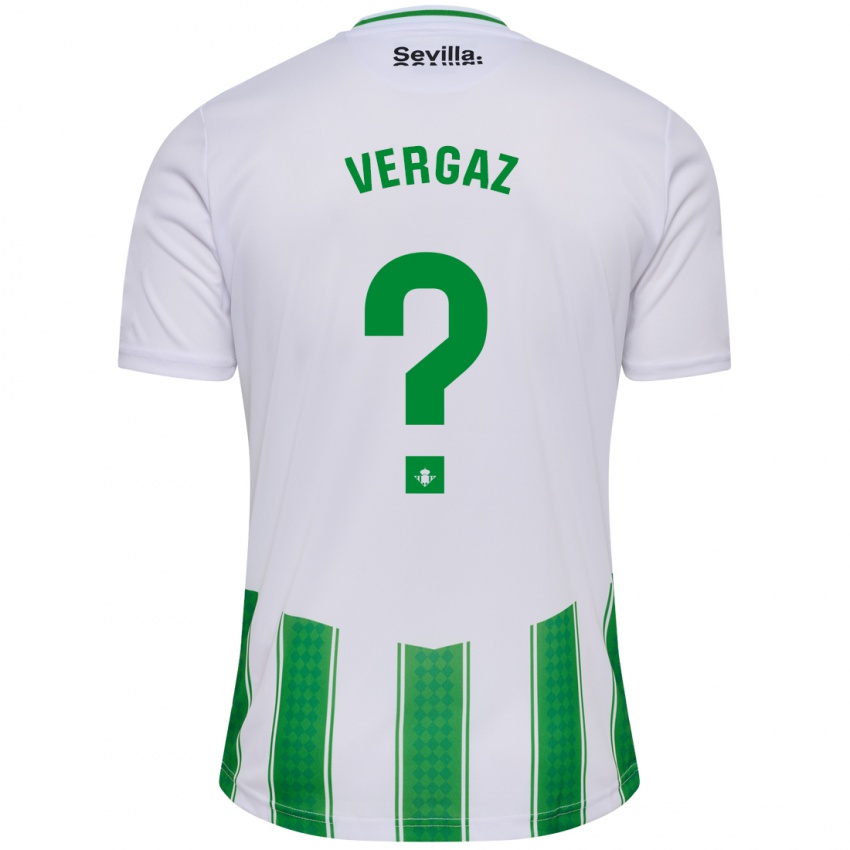 Barn Alejandro Vergaz #0 Hvit Hjemmetrøye Drakt Trøye 2023/24 Skjorter T-Skjorte