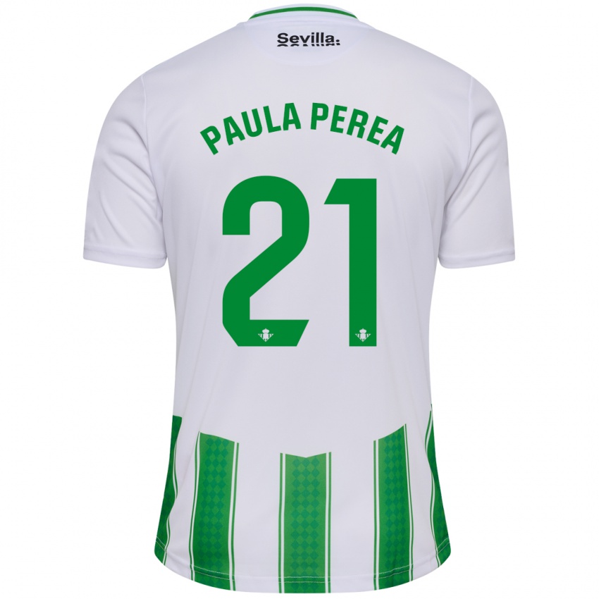 Barn Paula Perea Ramírez #21 Hvit Hjemmetrøye Drakt Trøye 2023/24 Skjorter T-Skjorte