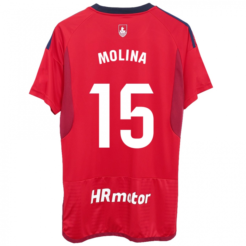 Barn Guillem Molina #15 Rød Hjemmetrøye Drakt Trøye 2023/24 Skjorter T-Skjorte