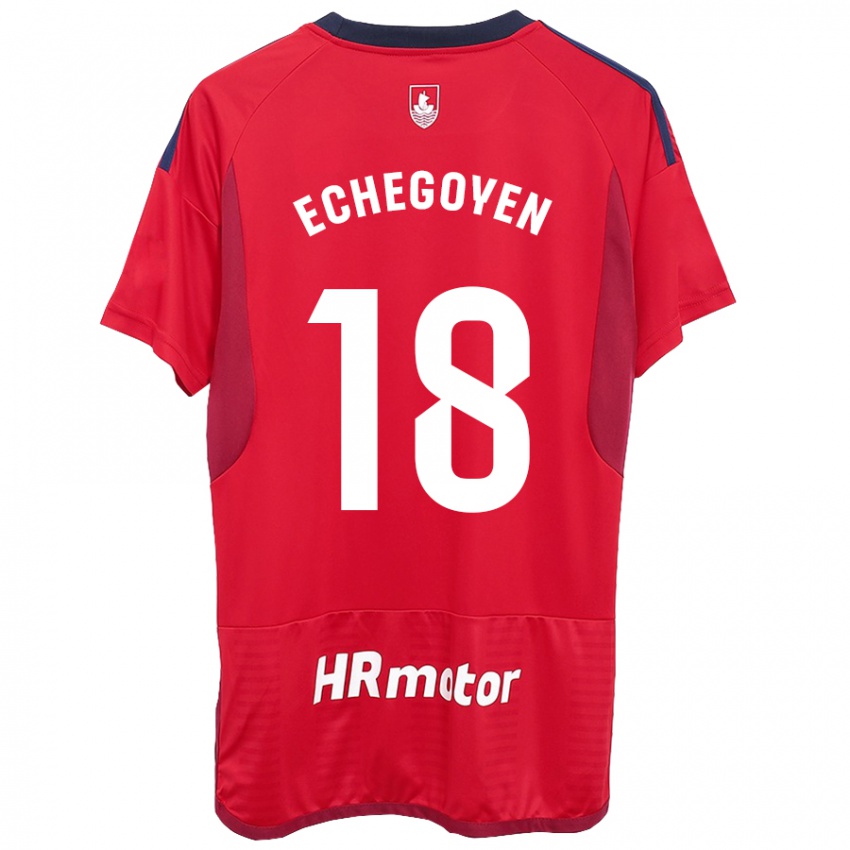 Barn Mauro Echegoyen #18 Rød Hjemmetrøye Drakt Trøye 2023/24 Skjorter T-Skjorte