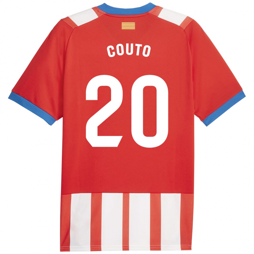 Barn Yan Couto #20 Rød Hvit Hjemmetrøye Drakt Trøye 2023/24 Skjorter T-Skjorte