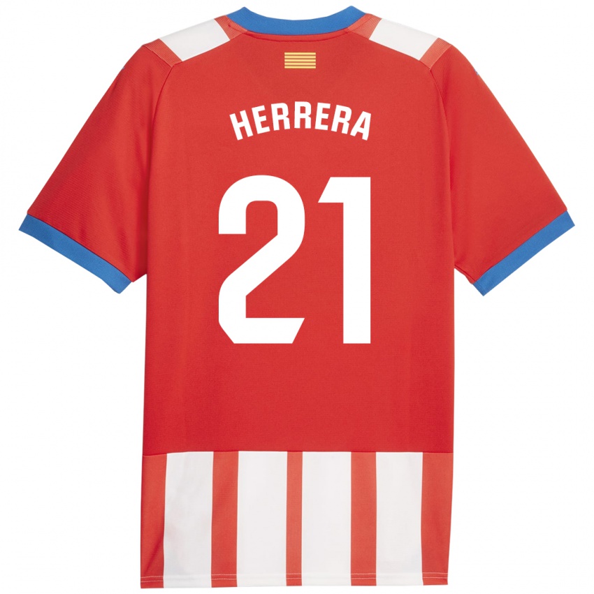 Barn Yangel Herrera #21 Rød Hvit Hjemmetrøye Drakt Trøye 2023/24 Skjorter T-Skjorte