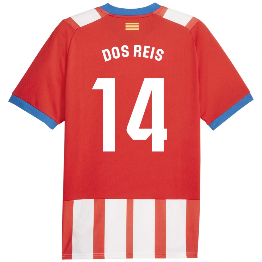 Barn Leo Dos Reis #14 Rød Hvit Hjemmetrøye Drakt Trøye 2023/24 Skjorter T-Skjorte
