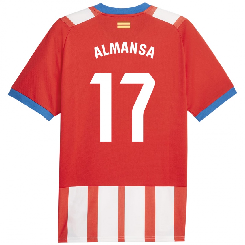 Barn Alex Almansa #17 Rød Hvit Hjemmetrøye Drakt Trøye 2023/24 Skjorter T-Skjorte