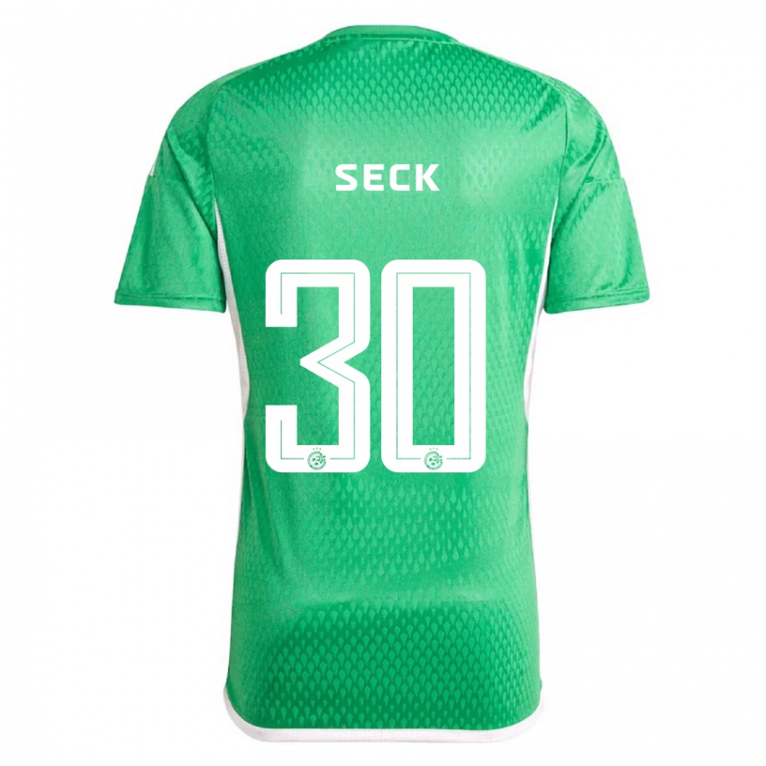 Barn Abdoulaye Seck #30 Hvit Blå Hjemmetrøye Drakt Trøye 2023/24 Skjorter T-Skjorte