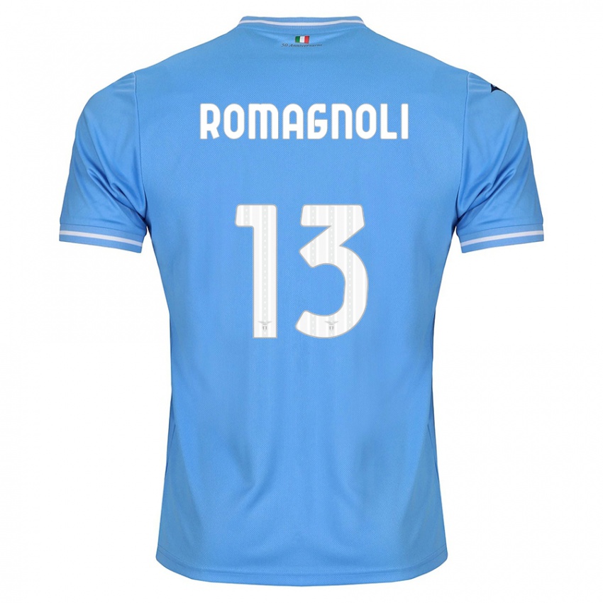 Barn Alessio Romagnoli #13 Blå Hjemmetrøye Drakt Trøye 2023/24 Skjorter T-Skjorte