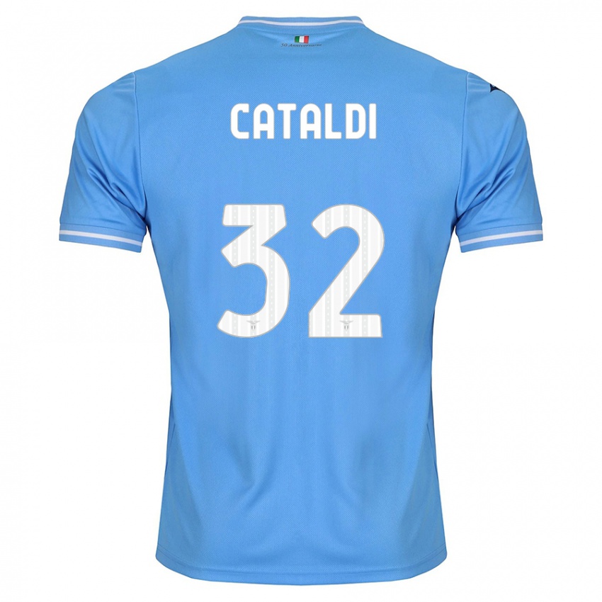 Barn Danilo Cataldi #32 Blå Hjemmetrøye Drakt Trøye 2023/24 Skjorter T-Skjorte