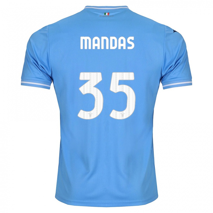 Barn Christos Mandas #35 Blå Hjemmetrøye Drakt Trøye 2023/24 Skjorter T-Skjorte