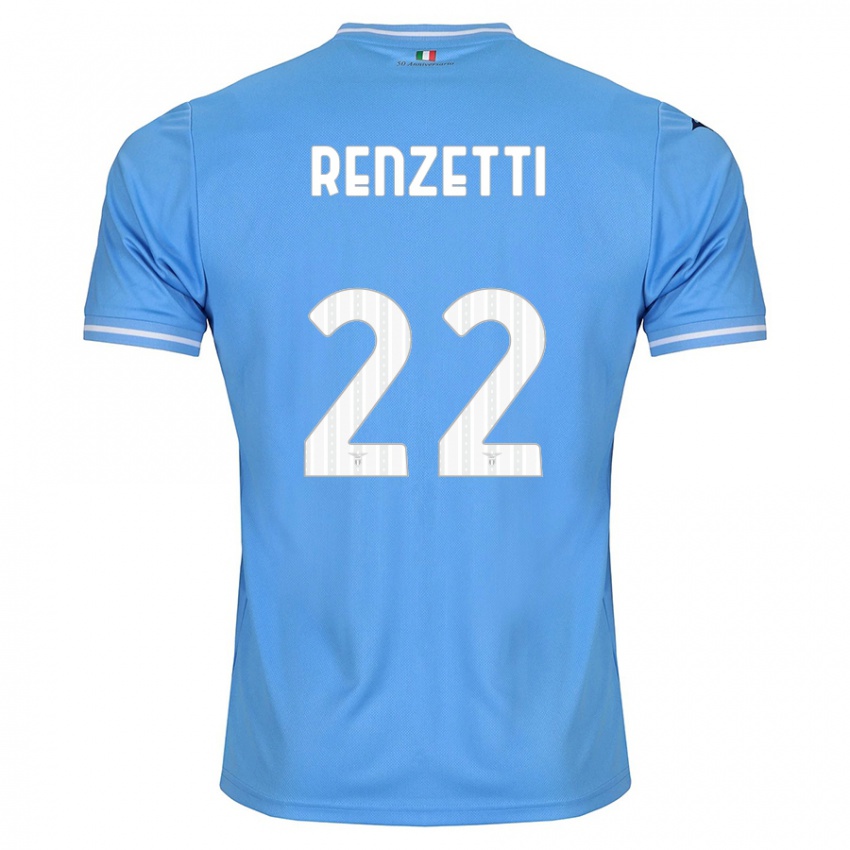Barn Davide Renzetti #22 Blå Hjemmetrøye Drakt Trøye 2023/24 Skjorter T-Skjorte