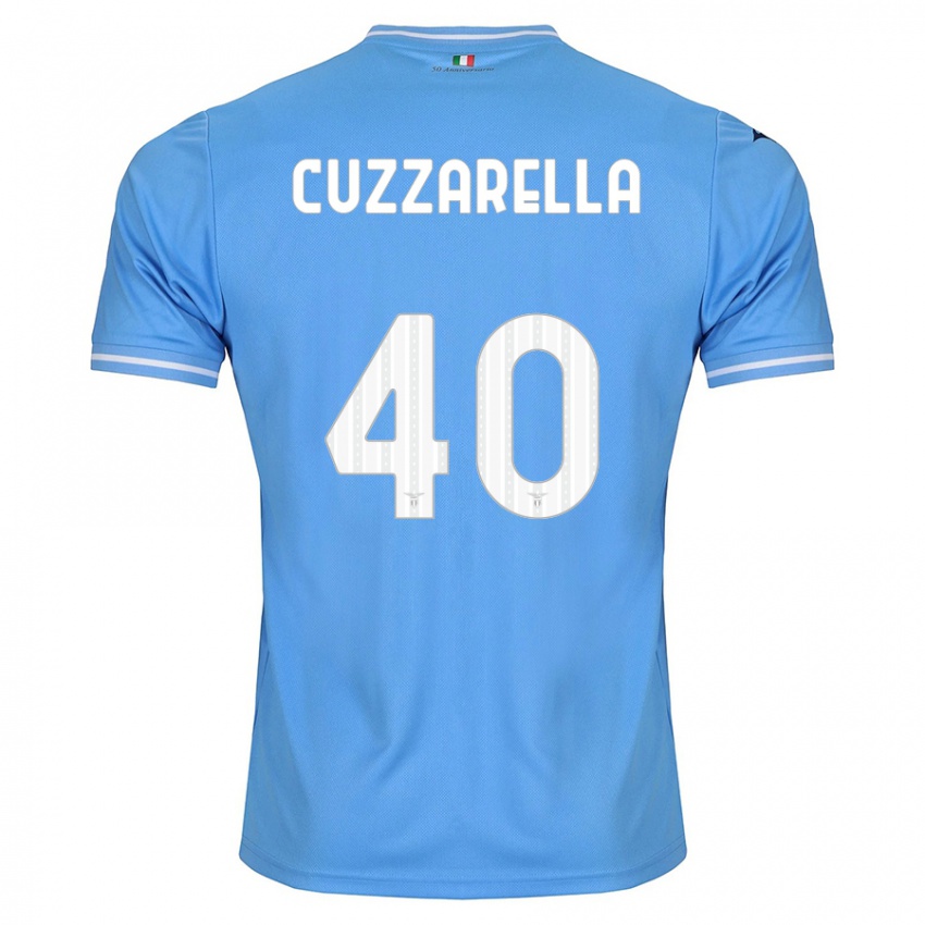 Barn Cristian Cuzzarella #40 Blå Hjemmetrøye Drakt Trøye 2023/24 Skjorter T-Skjorte