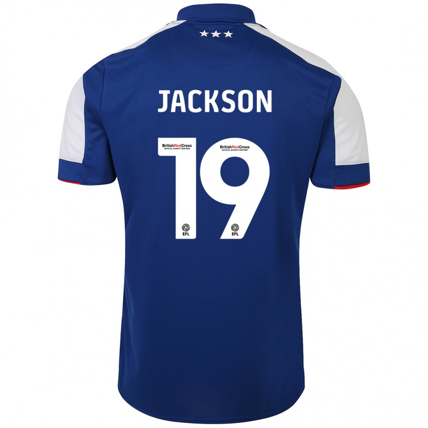 Barn Kayden Jackson #19 Blå Hjemmetrøye Drakt Trøye 2023/24 Skjorter T-Skjorte