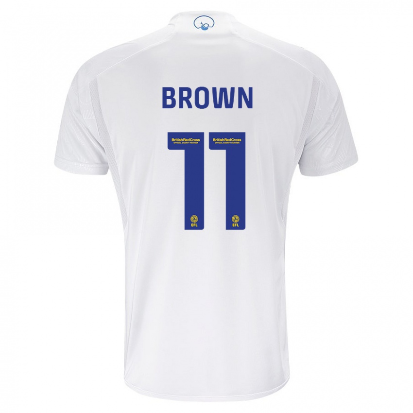 Barn Abbie Brown #11 Hvit Hjemmetrøye Drakt Trøye 2023/24 Skjorter T-Skjorte