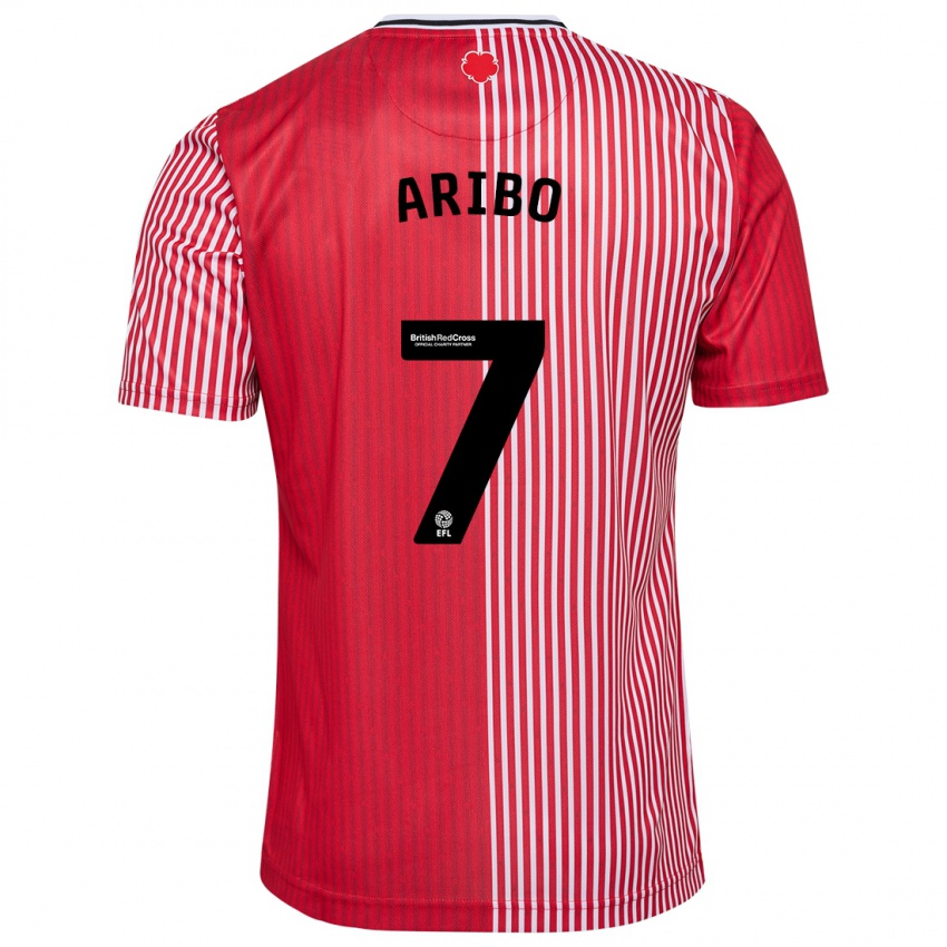 Barn Joe Aribo #7 Rød Hjemmetrøye Drakt Trøye 2023/24 Skjorter T-Skjorte