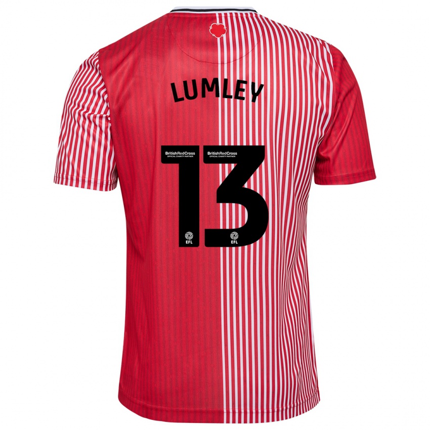 Barn Joe Lumley #13 Rød Hjemmetrøye Drakt Trøye 2023/24 Skjorter T-Skjorte