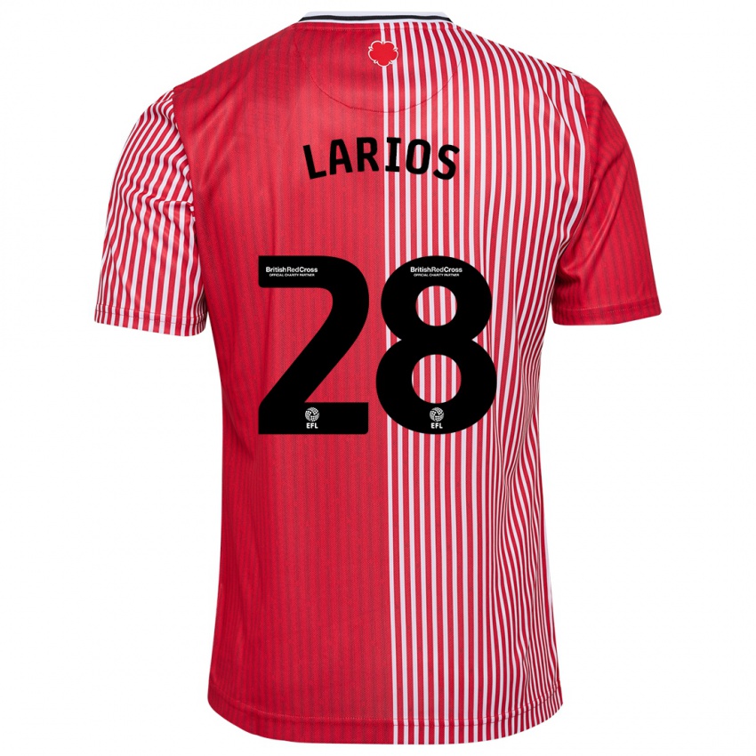 Barn Juan Larios #28 Rød Hjemmetrøye Drakt Trøye 2023/24 Skjorter T-Skjorte