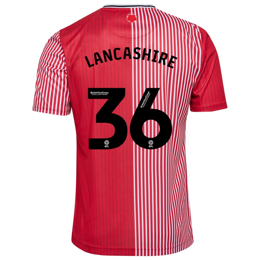 Barn Olly Lancashire #36 Rød Hjemmetrøye Drakt Trøye 2023/24 Skjorter T-Skjorte