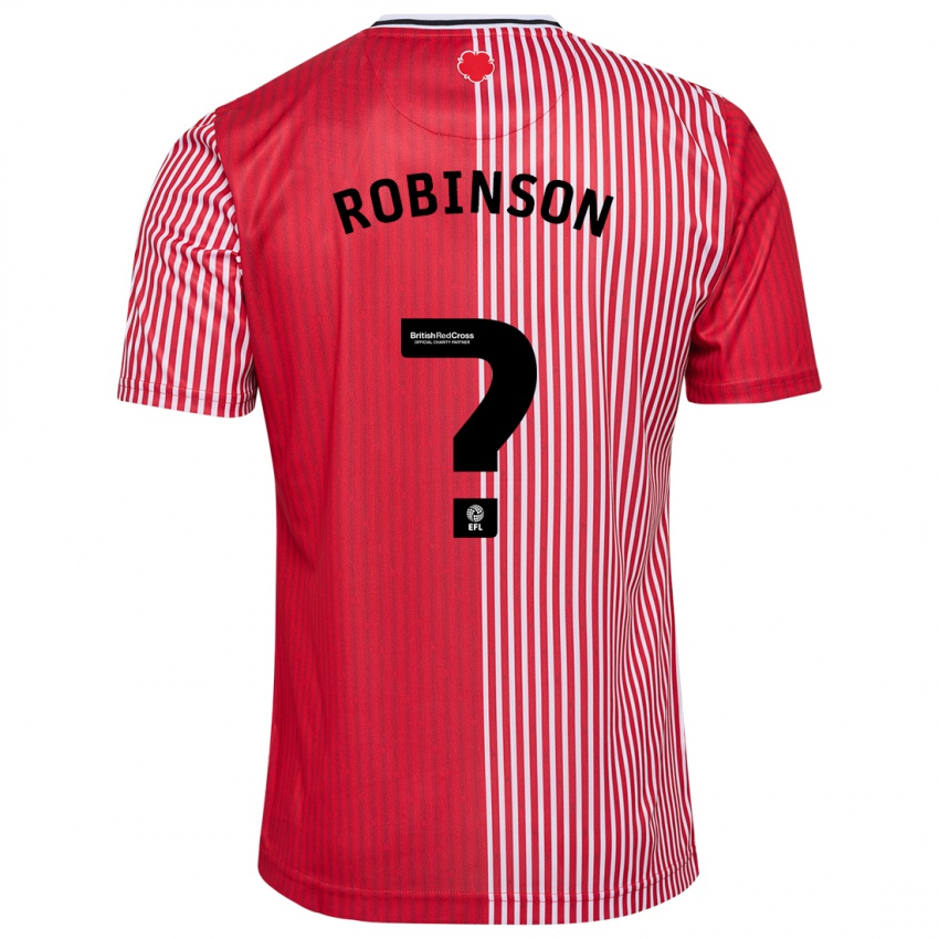 Barn Jay Robinson #0 Rød Hjemmetrøye Drakt Trøye 2023/24 Skjorter T-Skjorte