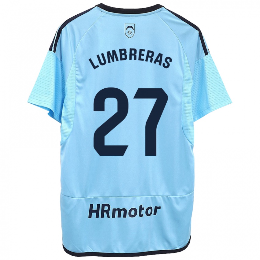Barn Carlos Lumbreras #27 Blå Bortetrøye Drakt Trøye 2023/24 Skjorter T-Skjorte