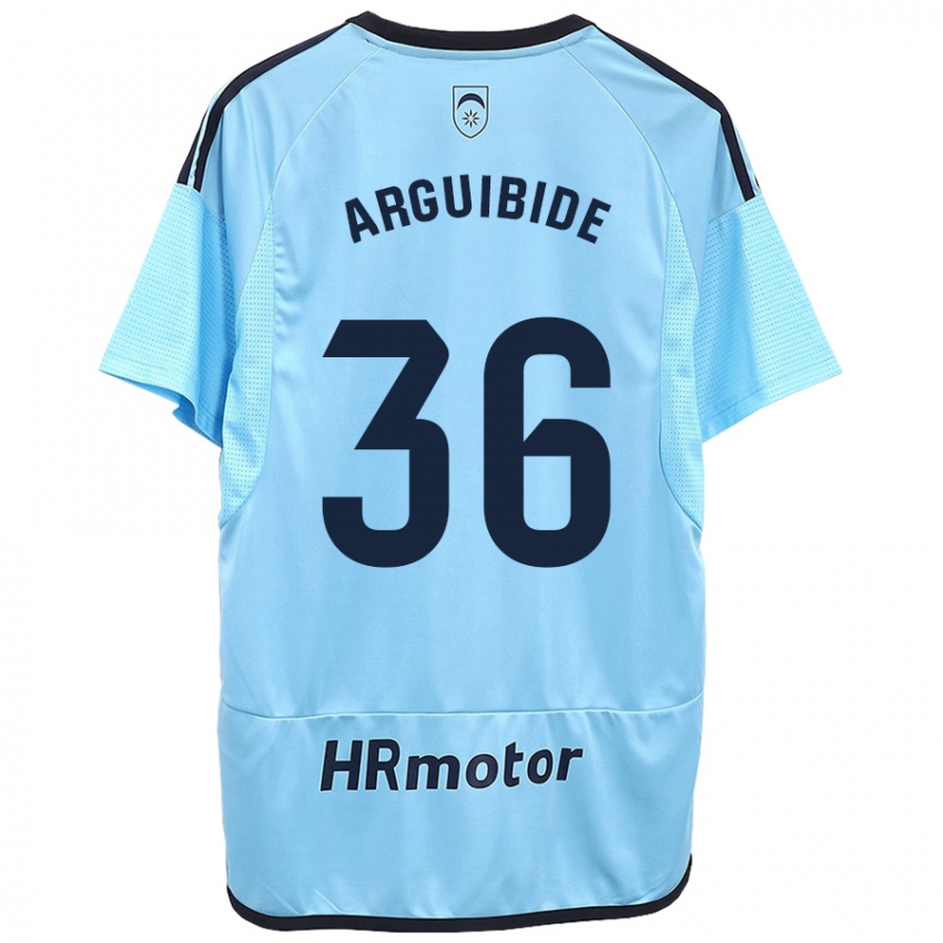 Barn Iñigo Arguibide #36 Blå Bortetrøye Drakt Trøye 2023/24 Skjorter T-Skjorte