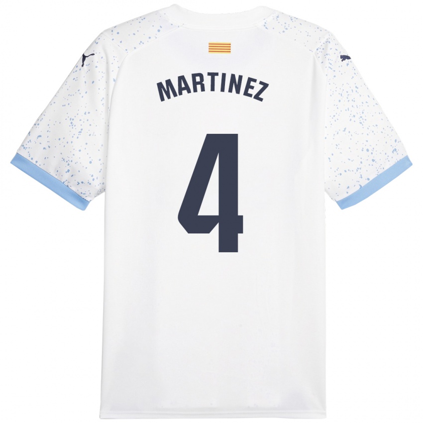 Barn Arnau Martínez #4 Hvit Bortetrøye Drakt Trøye 2023/24 Skjorter T-Skjorte