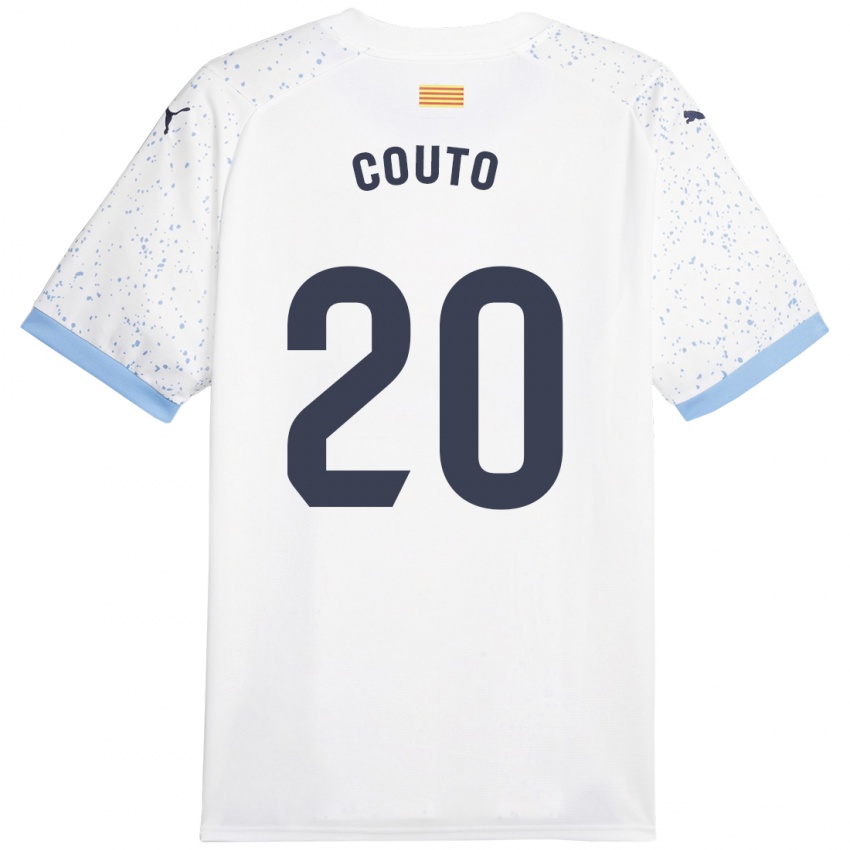 Barn Yan Couto #20 Hvit Bortetrøye Drakt Trøye 2023/24 Skjorter T-Skjorte