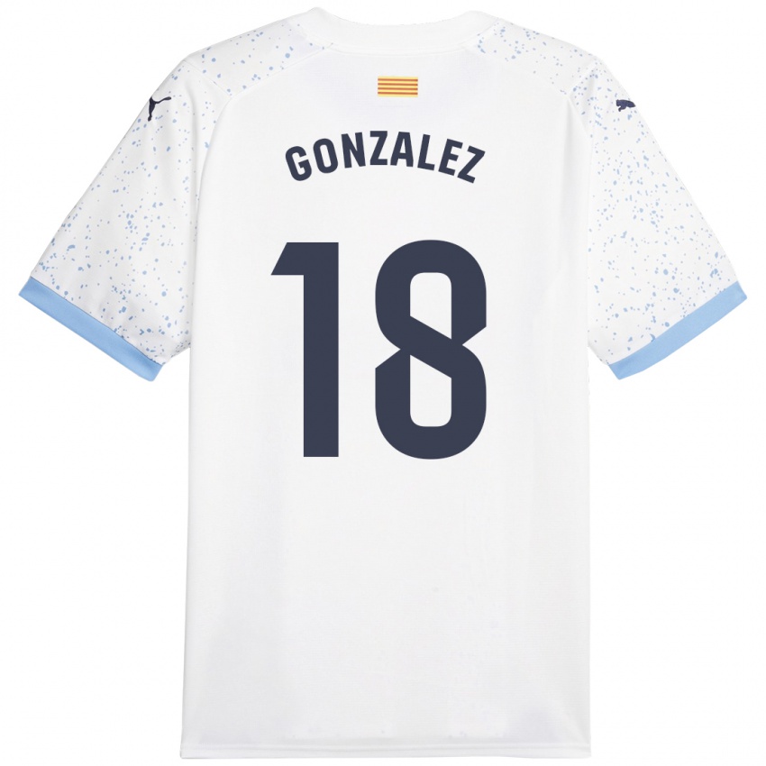 Barn Gerard Gonzalez #18 Hvit Bortetrøye Drakt Trøye 2023/24 Skjorter T-Skjorte