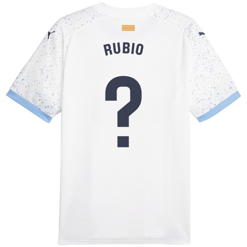 Barn Albert Rubio #0 Hvit Bortetrøye Drakt Trøye 2023/24 Skjorter T-Skjorte