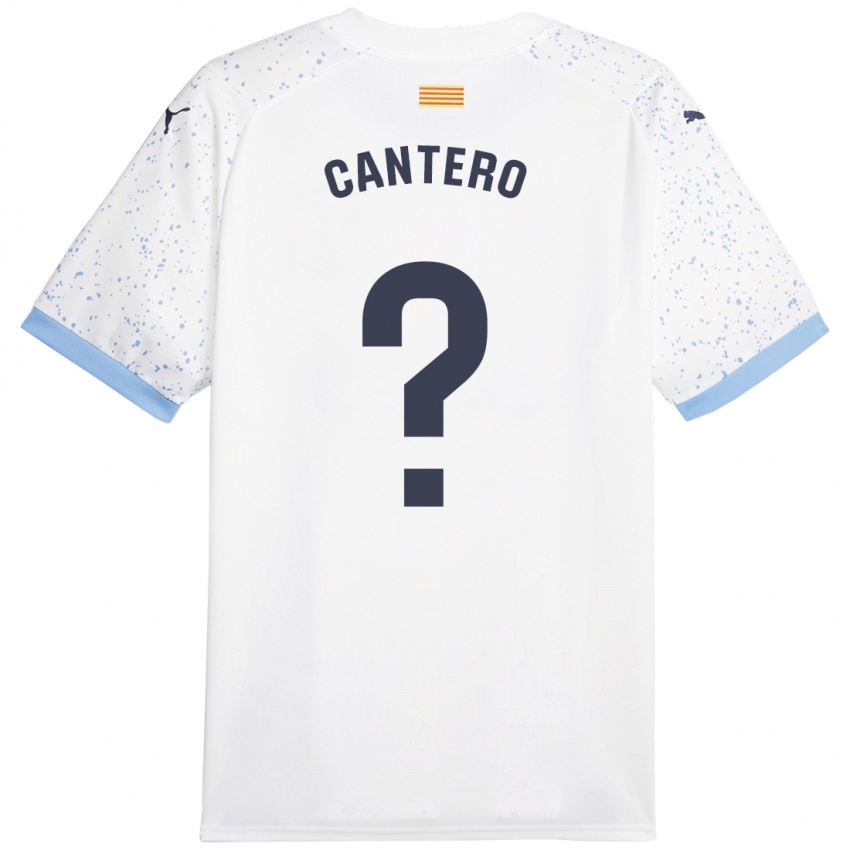 Barn Adrian Cantero #0 Hvit Bortetrøye Drakt Trøye 2023/24 Skjorter T-Skjorte
