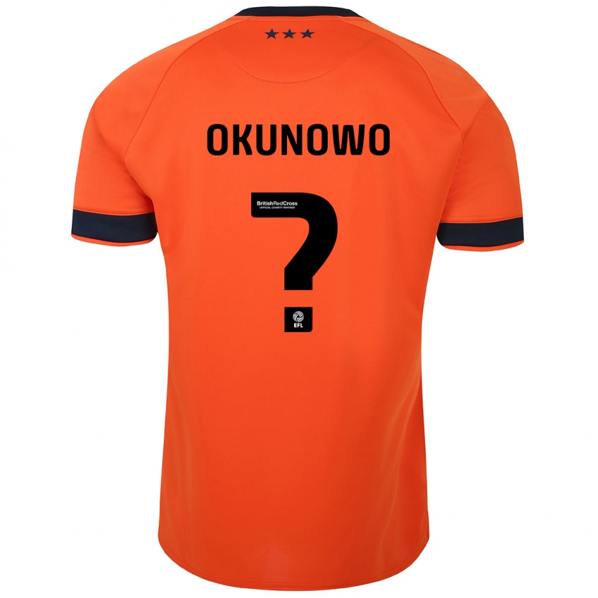 Barn Emmanuel Okunowo #0 Oransje Bortetrøye Drakt Trøye 2023/24 Skjorter T-Skjorte