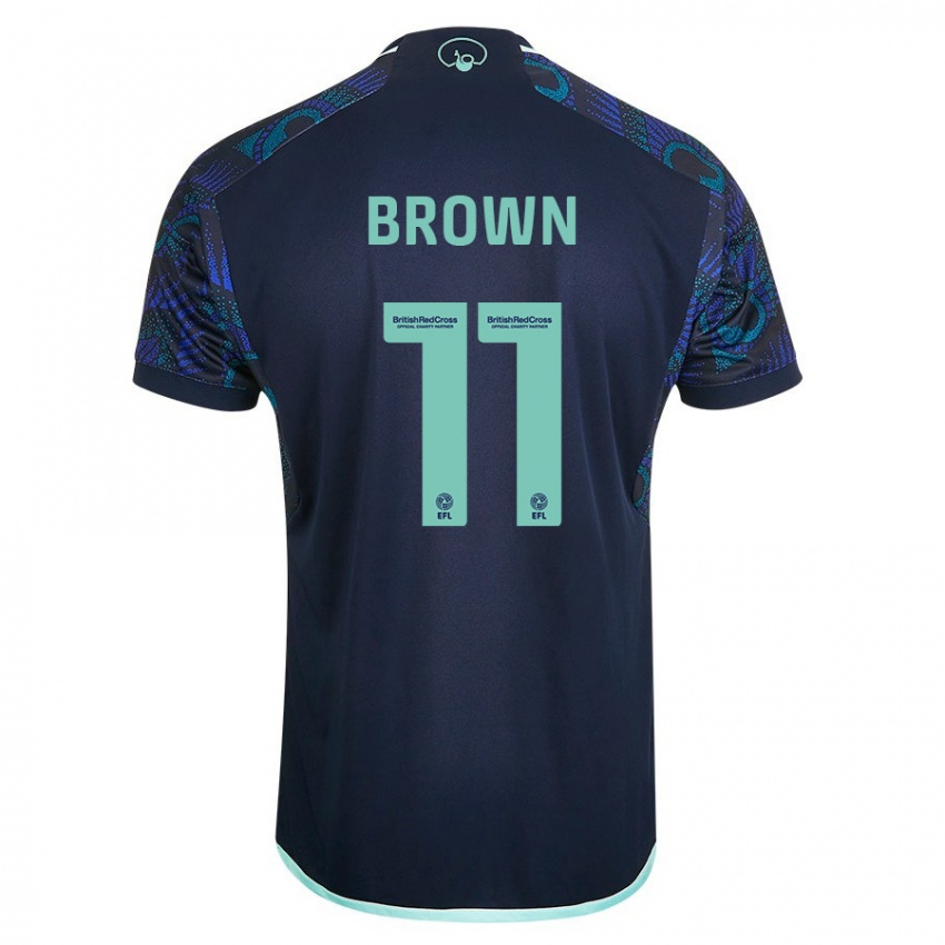 Barn Abbie Brown #11 Blå Bortetrøye Drakt Trøye 2023/24 Skjorter T-Skjorte