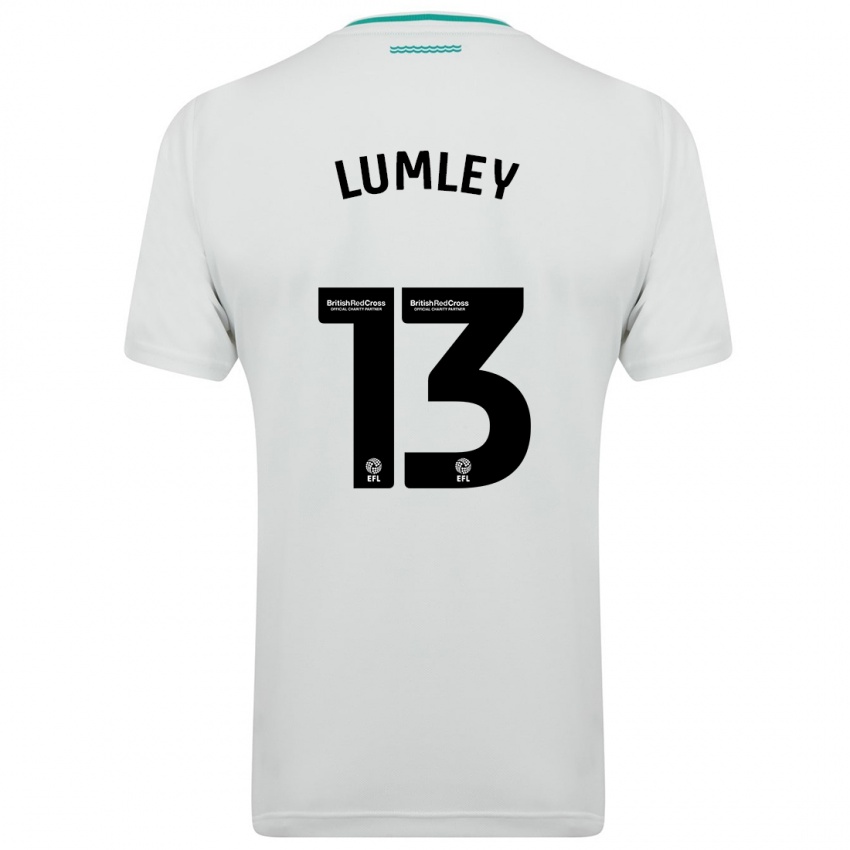 Barn Joe Lumley #13 Hvit Bortetrøye Drakt Trøye 2023/24 Skjorter T-Skjorte