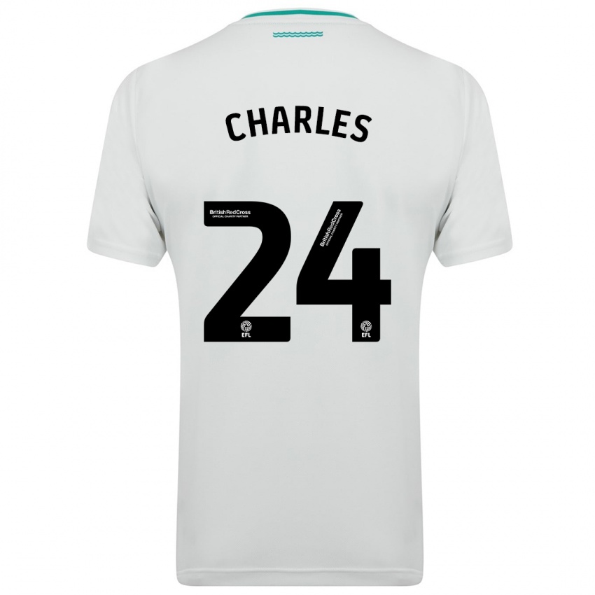 Barn Shea Charles #24 Hvit Bortetrøye Drakt Trøye 2023/24 Skjorter T-Skjorte