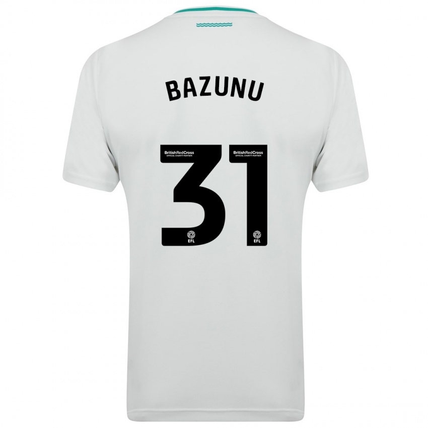 Barn Gavin Bazunu #31 Hvit Bortetrøye Drakt Trøye 2023/24 Skjorter T-Skjorte