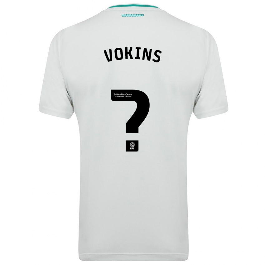 Barn Jake Vokins #0 Hvit Bortetrøye Drakt Trøye 2023/24 Skjorter T-Skjorte