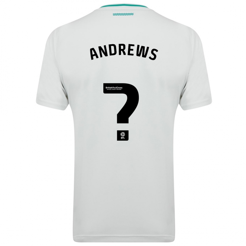 Barn Joe Andrews #0 Hvit Bortetrøye Drakt Trøye 2023/24 Skjorter T-Skjorte