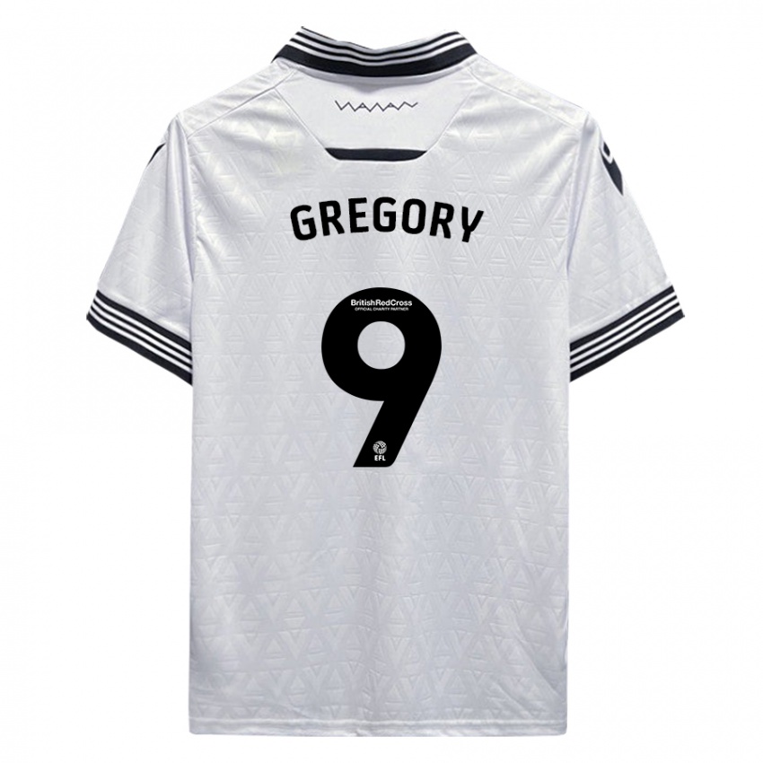 Barn Lee Gregory #9 Hvit Bortetrøye Drakt Trøye 2023/24 Skjorter T-Skjorte